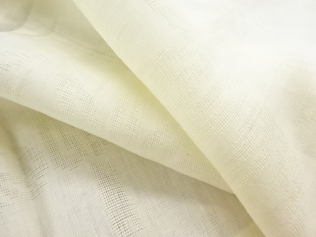  アンティーク　本麻透かし織　流水に笹模様長襦袢